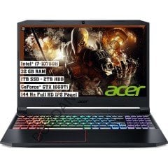 Acer Nitro 5 Intel Core i7 10750H 32GB 2TB HDD+1TB SSD GTX1660Ti Freedos 15.6'' FHD NH.Q7PEY.004