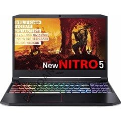 Acer Nitro 5 Intel Core i5 10300H 16GB 512GB SSD GTX1660Ti Freedos 15.6'' FHD Taşınabilir Bilgisayar NH.Q7PEY.001