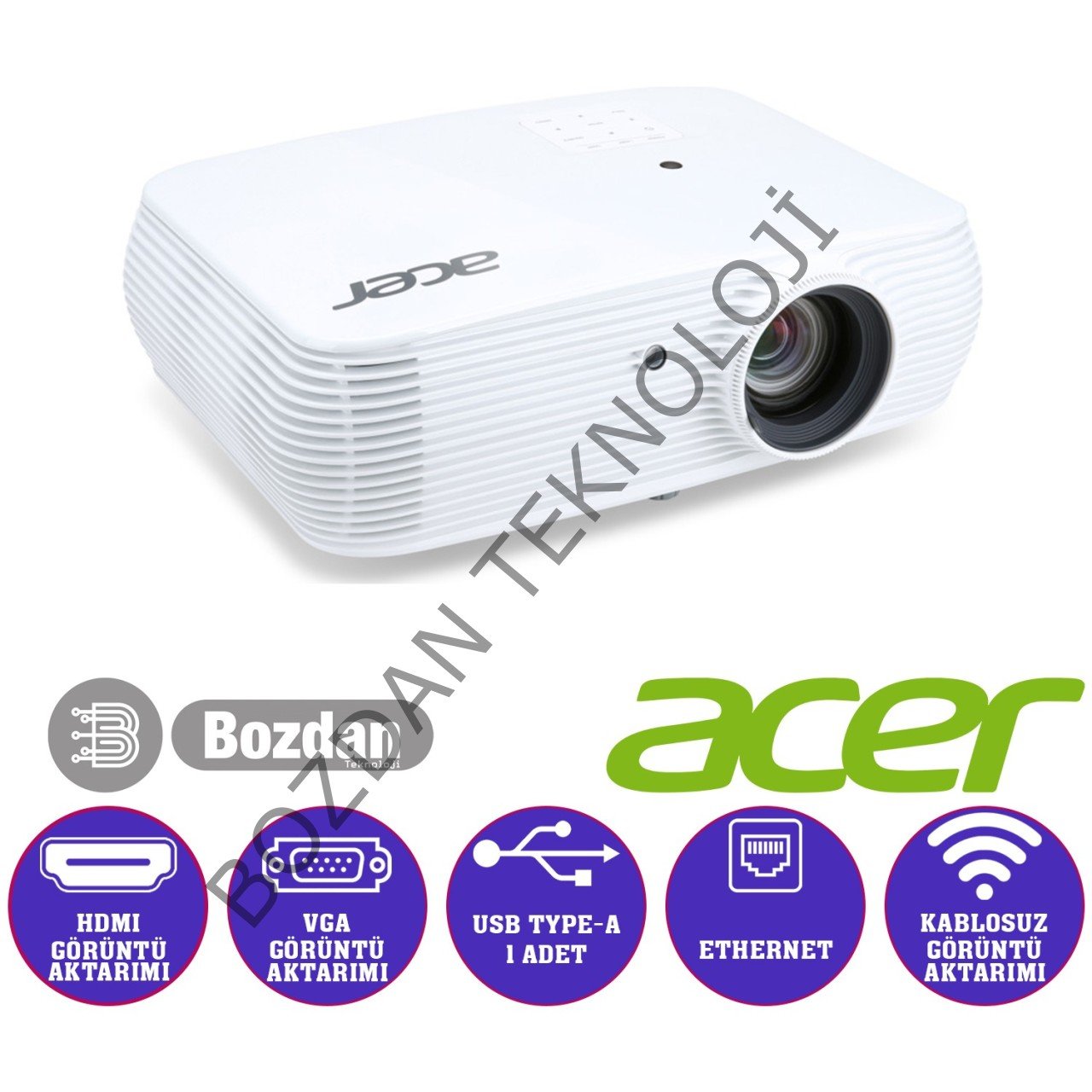 Acer P5530i 4000 ANSI lümen 1920x1080 Full HD 3D DLP Projeksiyon Cihazı MR.JQN11.001