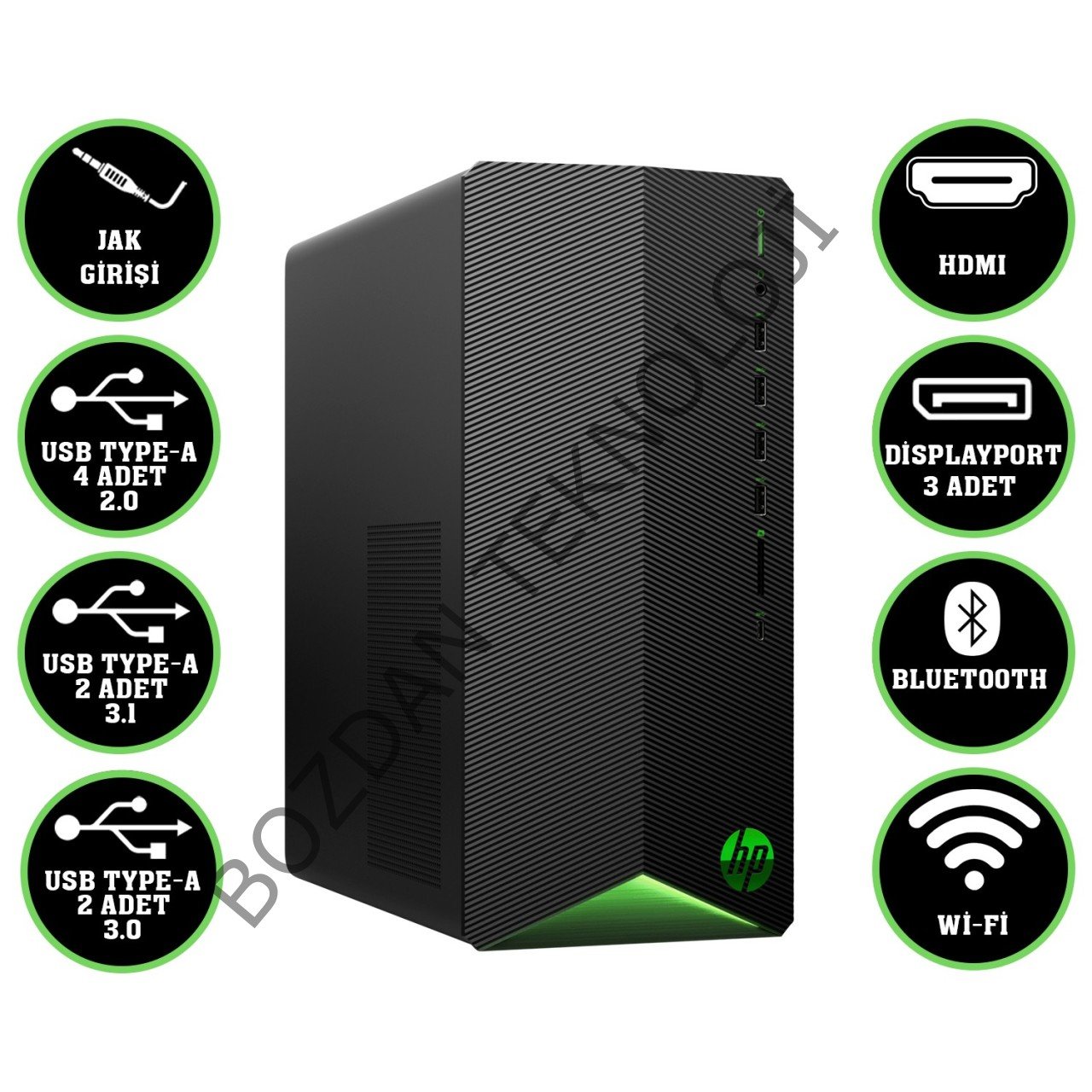 Hp TG01-2018NT Amd Ryzen 7 5700G 16GB 1tb + 256GB SSD RTX3060TI Freedos Masaüstü Bilgisayar 434S1EA