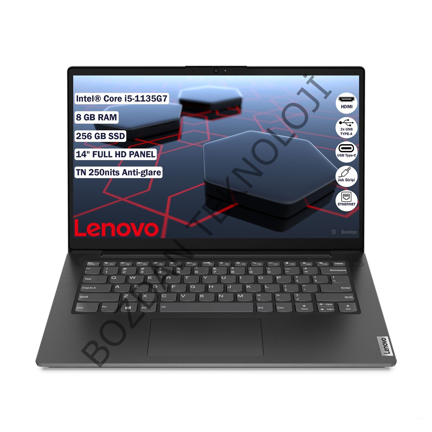Lenovo V14 G2 Itl Intel Core I5-1135G7 8gb 256GB SSD 14'' Fhd Freedos Taşınabilir Bilgisayar 82KA0025TX