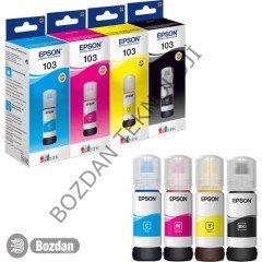 Orijinal Epson 103 EcoTank 65 ml 4 Renk Kutulu Black , Cyan , Magenta , Yellow Mürekkep Seti