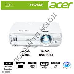 Acer X1526AH 1920x1080 Full HD 4000 Lümen DLP 10.000:1 HDMI+USB/VGA Projeksiyon Cihazı MR.JT211.001