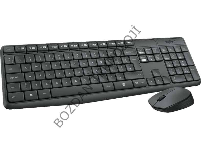 Logitech MK235 Kablosuz Klavye Mouse Set Koyu Gri 920-007925