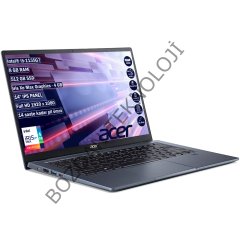 Acer Swift 3X SF314-510G Intel Core i5 1135G7 8 GB 512 GB SSD Iris Xe Max Graphics - 4 GB FreeDOS 14'' FHD Taşınabilir Bilgisayar NX.A0YEY.002