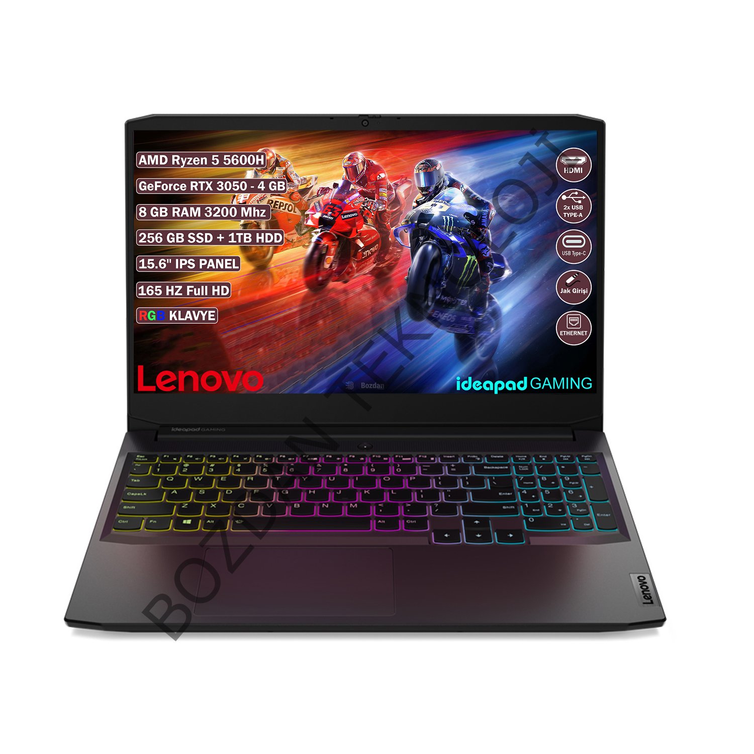 Lenovo IdeaPad Gaming 3 AMD Ryzen 5 5600H 8 GB 256GB SSD + 1TB HDD 15.6'' FHD IPS FREEDOS 82K200K5TX