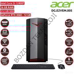 Acer Nitro N50-640 Intel Core I5-12400F 16 GB 512 GB SSD Rtx 3060 12 GB Freedos Masaüstü Bilgisayar DG.E2VEM.005