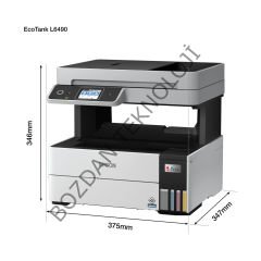 Epson EcoTank L6490 Renkli Tanklı Yazıcı Baskı-Tarama- Kopya-Faks (USB, Ethernet, WiFi, Wi-Fi Direct) + ORİJİNAL EPSON Mürekkep C11CJ88404