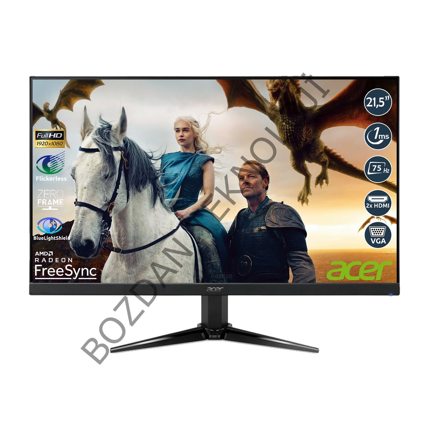 Acer QG221Q 21,5'' 1ms (HDMI+VGA) 75Hz FreeSync Full HD VA LED Monitör UM.WQ1EE.001