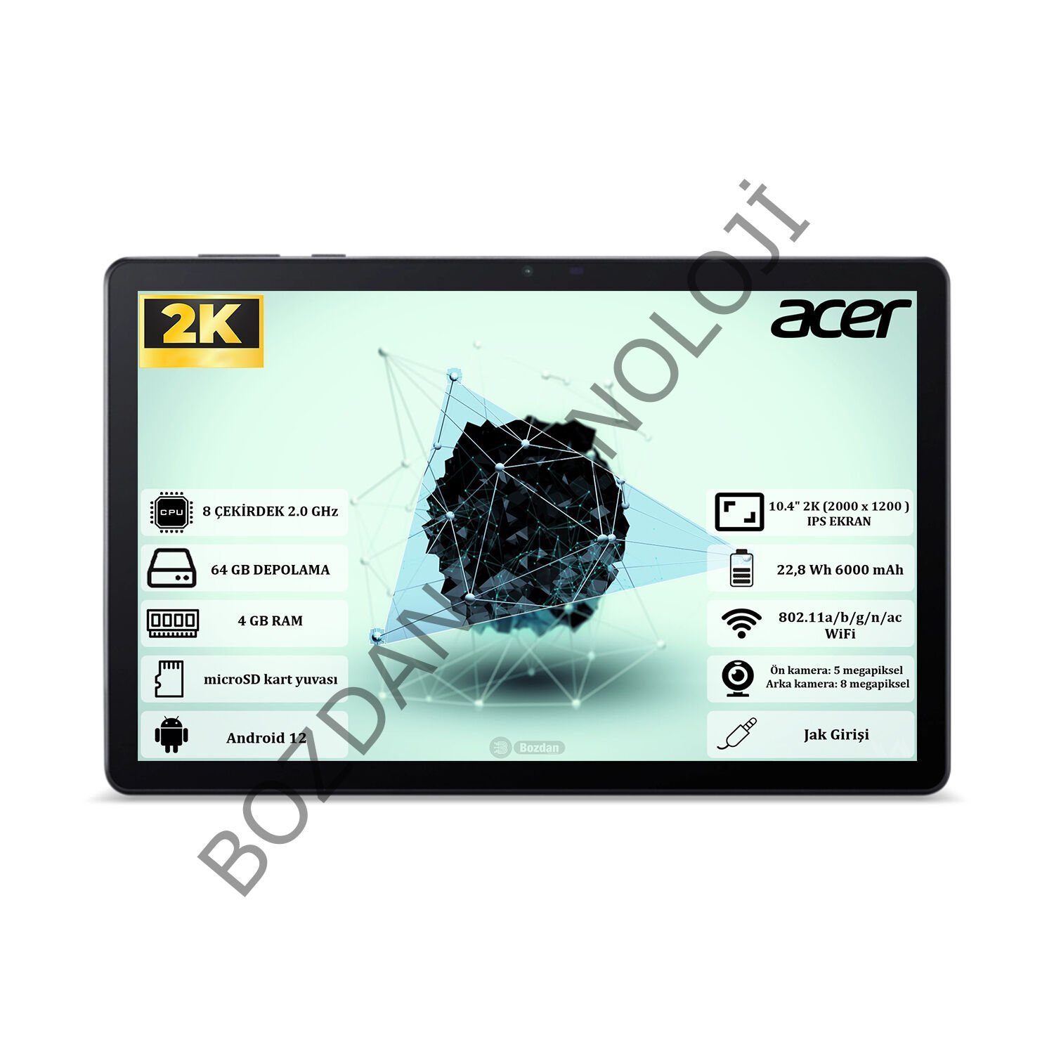 Acer Iconia Tab P10 4 GB Ram 64 GB 10.4'' 2K (2000 x 1200 ) IPS  Yeni Nesil Android Tablet  NT.LFQEY.001