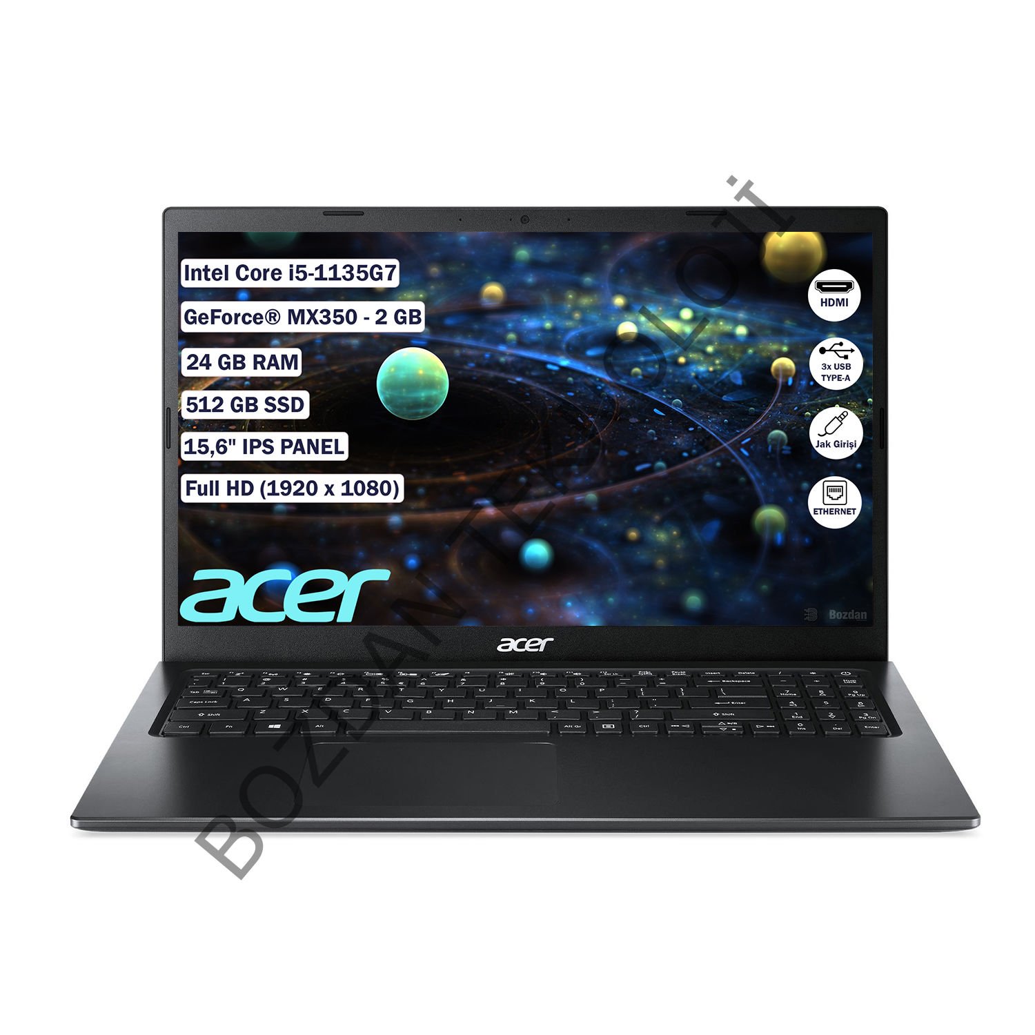 Acer Extensa EX215-54G Intel Core i5 1135G7 24 GB 512 GB SSD MX350 2 GB Freedos 15.6'' Fhd Taşınabilir Bilgisayar NX.EGHEY.003+245