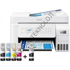 Epson EcoTank L5296 Renkli Yazıcı Baskı-Tarama- Kopya-Faks (Usb,Wifi)4 x 65 ml+1 Mürekkep C11CJ65406