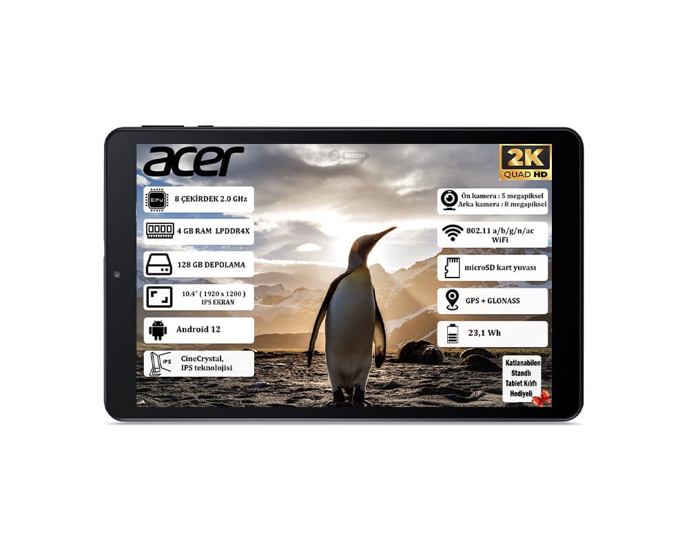 Acer Iconia Tab P10 4 GB Ram 128 GB 10.4'' 2k (2000 x 1200 ) IPS Yeni Nesil Android Tablet NT.LFSEY.001