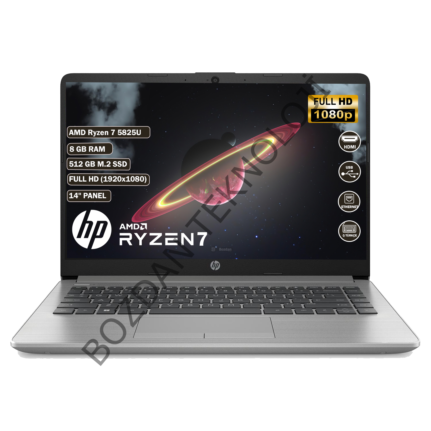 HP 245 G9 Ryzen 7 5825-14''-8G-512SSD-Dos 6Q8M4ES
