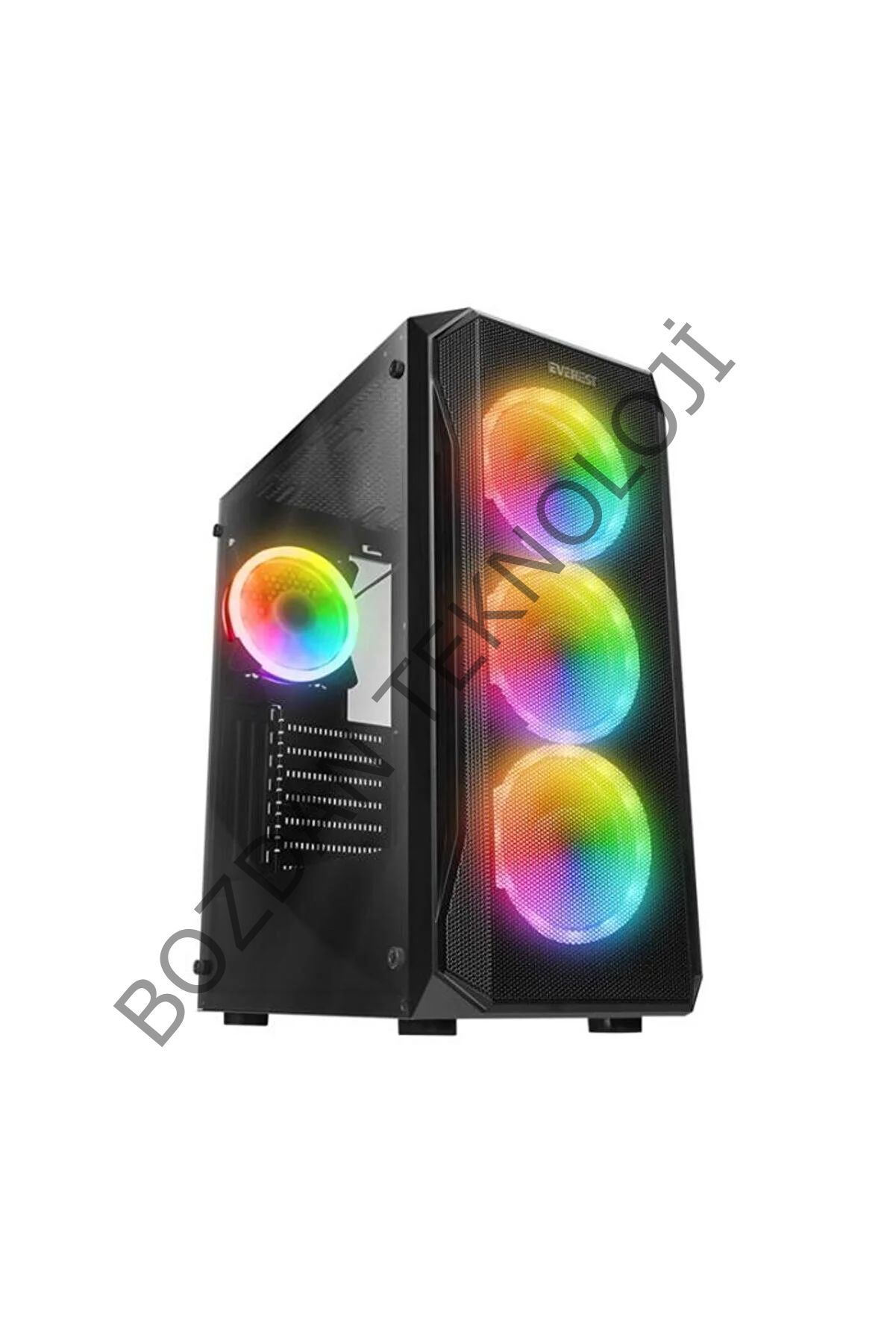 Everest 600w-peak (X-RACER) Tg Rgb Fan Mid Tower Bilgisayar Kasası