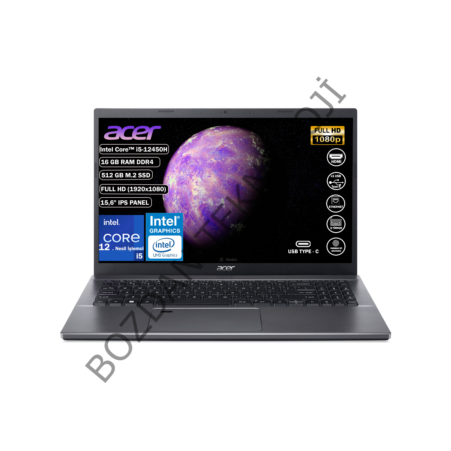 Acer Aspire i5-12450H 16GB 512GB SSD FDOS 15.6'' IPS (1920x1080) Taşınabilir Bilgisayar NX.KN4EY.002