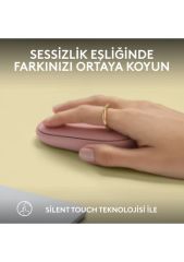 Logitech M350s Pebble 2 Bluetooth Kablosuz Sessiz Kompakt Mouse - Pembe