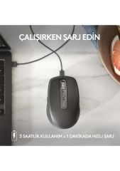 Logitech MX Anywhere 3S Kompakt 8000 DPI Optik Sensörlü Sessiz Bluetooth Kablosuz Mouse - Siyah