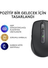 Logitech MX Anywhere 3S Kompakt 8000 DPI Optik Sensörlü Sessiz Bluetooth Kablosuz Mouse - Siyah