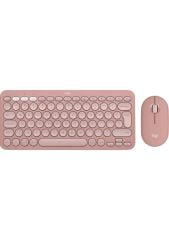 Logitech Pebble 2 Set Çoklu Cihaz Özellikli Sessiz Kablosuz Türkçe Q Klavye ve Mouse Seti - Pembe