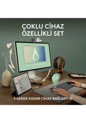 Logitech Pebble 2 Set Çoklu Cihaz Özellikli Sessiz Kablosuz Türkçe Q Klavye ve Mouse Seti - Pembe