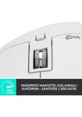 Logitech MX Master 3S Performans 8.000 DPI Optik Sensörlü Sessiz Kablosuz Mouse - Beyaz