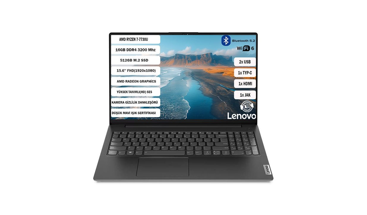 Lenovo V15 G4 Abp Amd Ryzen 7 7730U 16 GB 512 GB SSD 15,6'' Fhd Freedos 82YY0012TR+165