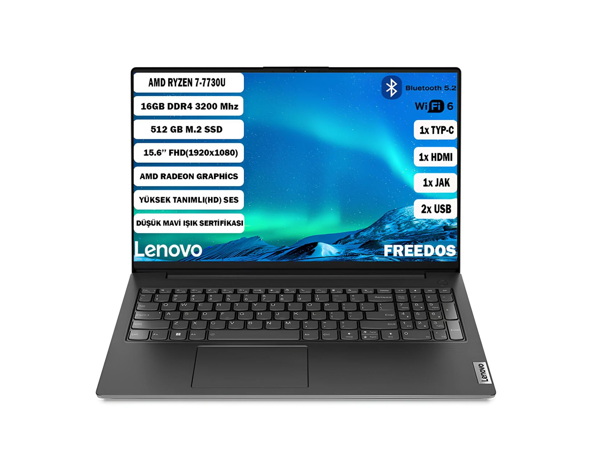 Lenovo V15 G4 Abp Amd Ryzen 7 7730U 16 GB 512 GB SSD 15,6'' Fhd Freedos 82YY0012TR+165