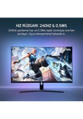 GAMEPOWER VIVID V60 27'' 240HZ 0.5MS (HDMI+USB) FHD FreeSync & G-Sync CURVED MONITOR