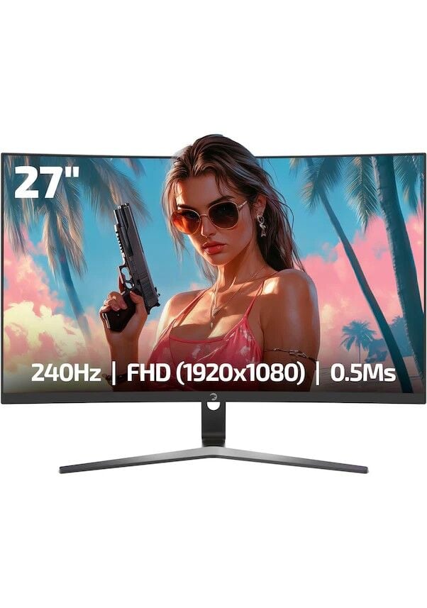 GAMEPOWER VIVID V60 27'' 240HZ 0.5MS (HDMI+USB) FHD FreeSync & G-Sync CURVED MONITOR