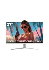 GamePower Vivid V60 27'' 240Hz 0.5ms  Curved RGB FHD Curved  Beyaz Gaming Monitör