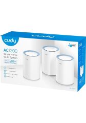 Cudy M1200 3-Pack AC1200MBPS 2.4ghz/5ghz Ap/re/wısp Mu-Mımo Kablosuz 3'lü Mesh Wi-Fi Sistemi