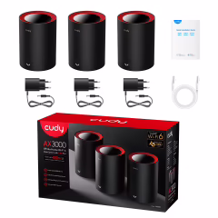 Cudy M3000 3-Pack AX3000MBPS 2.4ghz/5ghz Ap/re/wısp 2.5ge Mu-Mımo Kablosuz 3'lü Mesh Wi-Fi 6 Sistemi