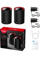 Cudy M3000 2-Pack 2402MBPS 2.4ghz/5ghz Ap/re/wısp 2.5ge Mu-Mımo Kablosuz 2'li Mesh Wi-Fi 6 Sistemi