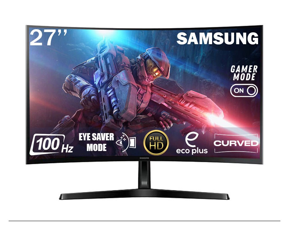 Samsung Essential 27'' 4 Ms 100 Hz (HDMI+D-SUB) Full Hd Curved LED Monitör LS27D366GAUXUF